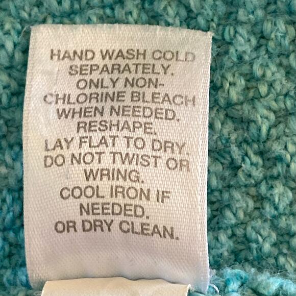 J. Jill Turquoise Blue Textured Knit Pullover Long Sleeve Top SM Oversized Basic - Picture 8 of 8